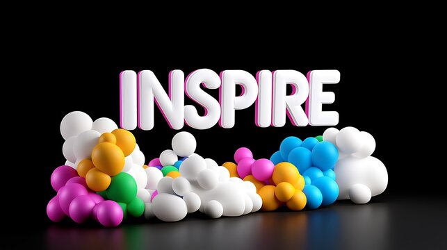 Inspiring Colorful 3D Abstract Background with Spheres