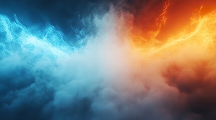 Fire and ice background fog and god ray