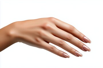 Female hand on a white background