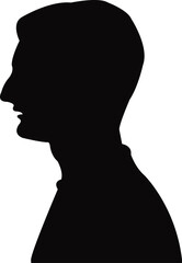 a young man head silhouette vector