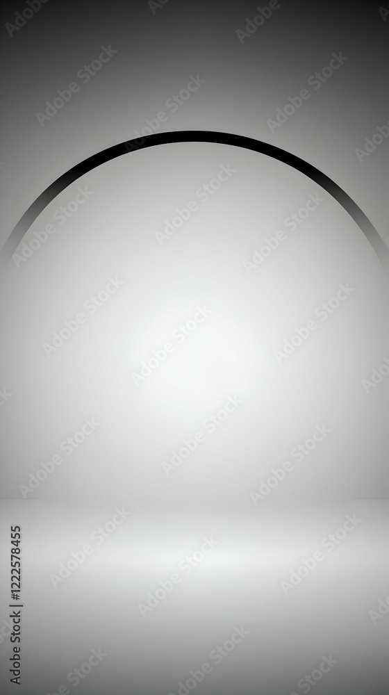 Aufkleber abstract gray background with smooth curve, empty space, and soft gradient ideal for modern design