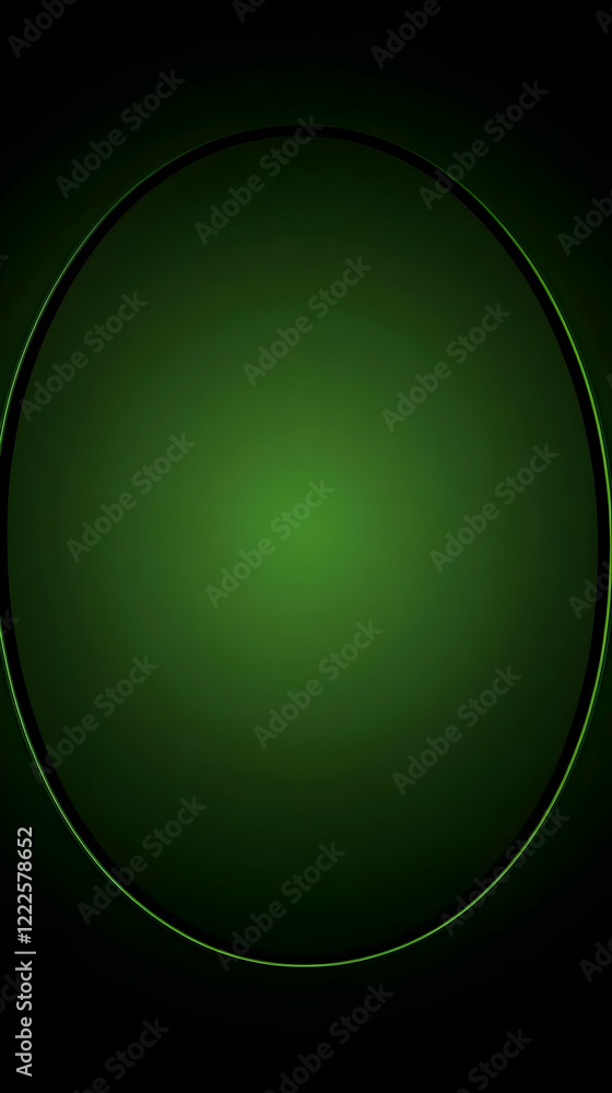 Poster dark green oval shape creates a subtle, elegant background for various design projects.