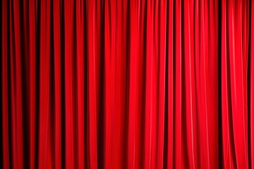 Closed red theater curtains, theater red curtain for advertisement banner, theatre advertising image