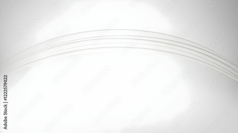 Aufkleber abstract white background with smooth gray curved lines creates elegant and minimalist design.