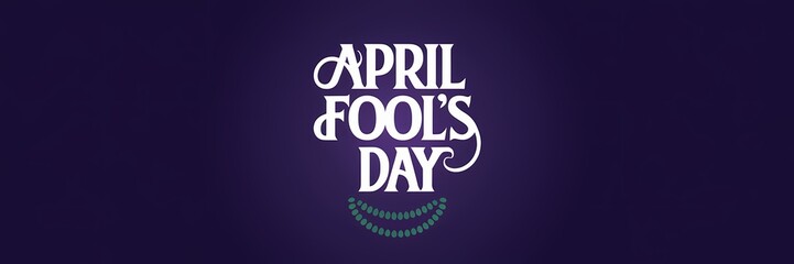 Naklejka premium A minimalist April Fool's Day poster design with a dark theme. There is a large text that says 