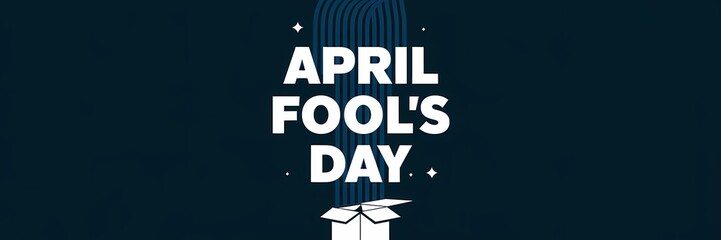 Naklejka premium A creative minimalist April Fool's Day poster design with a dark theme. The text 