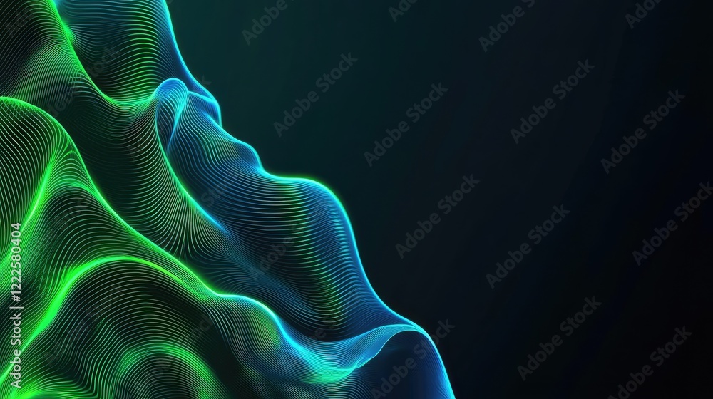 Poster zero waste concept. abstract wavy lines in vibrant colors, creating a sense of movement and flow.