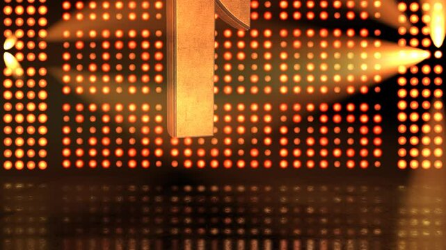 3D rendering of Number 1 (one) with flashing strobe lights in the background, ideal for countdowns