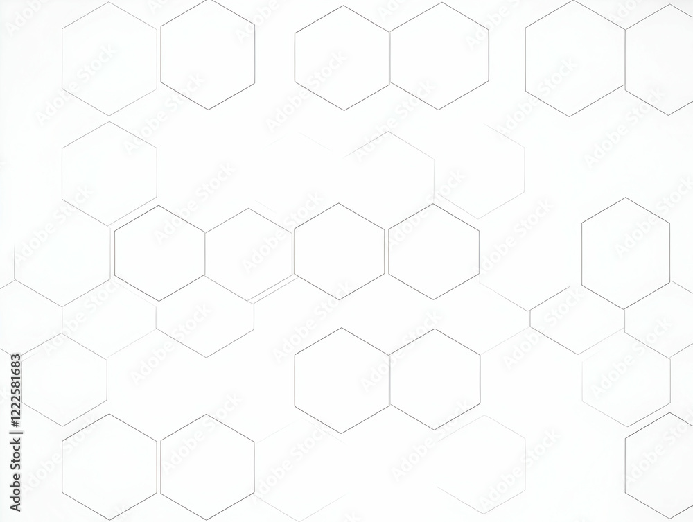 Aufkleber abstract white background with interconnected hexagon shapes creates modern and clean design