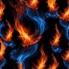 Fototapeta premium Mesmerizing Fire Flames on Black Backdrop.jpeg