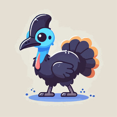 cassowary bird cartoon vector illustration
