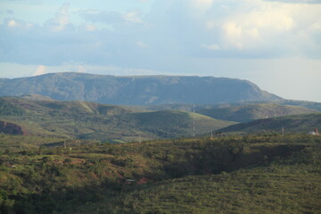 paisagem de montanhas e lavrados no extremo norte do brasil em uiramutã, roraima