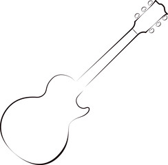 Guitarra Les Paul vetorial detalhada para projetos musicais e artísticos, Detailed Les Paul vector guitar for musical and artistic projects