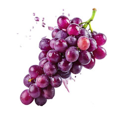 Juicy Red Grapes Splashing Water Drops Fresh food diet wine life ripe fruit sweet black   