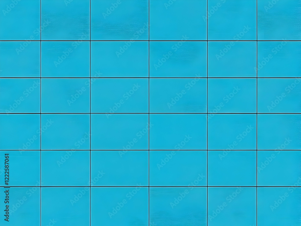 Aufkleber vibrant turquoise rectangular tiles form a grid pattern with dark grout lines background