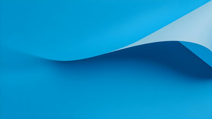Abstract Blue Background with a Curl Forms a Smooth Wave,