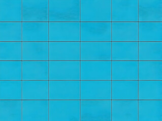 Vibrant Turquoise Rectangular Tiles Form a Grid Pattern with Dark Grout Lines Background