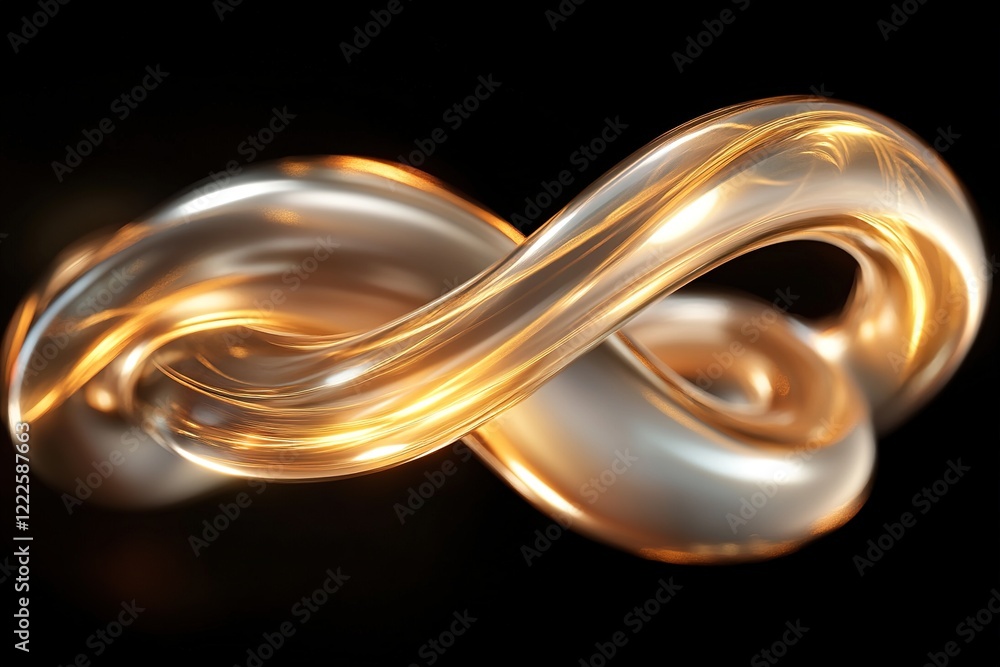 Poster liquid gold twists and swirls in smooth, flowing patterns, capturing reflections and glowing accents