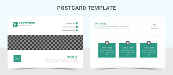 Corporate business or marketing agency postcard template design or amazing and modern eddm postcard design template layout. Vector postcard design.