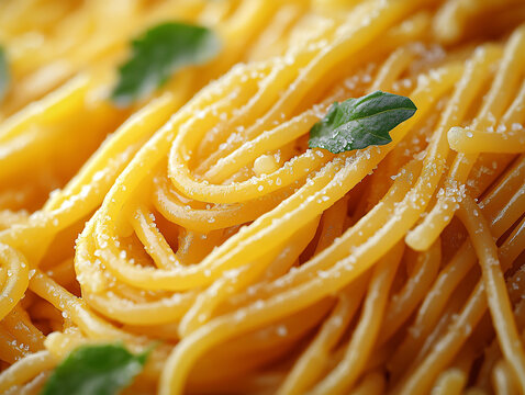 Close-up Italian spaghetti. Food photography.