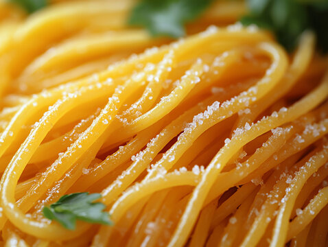 Close-up Italian spaghetti. Food photography.