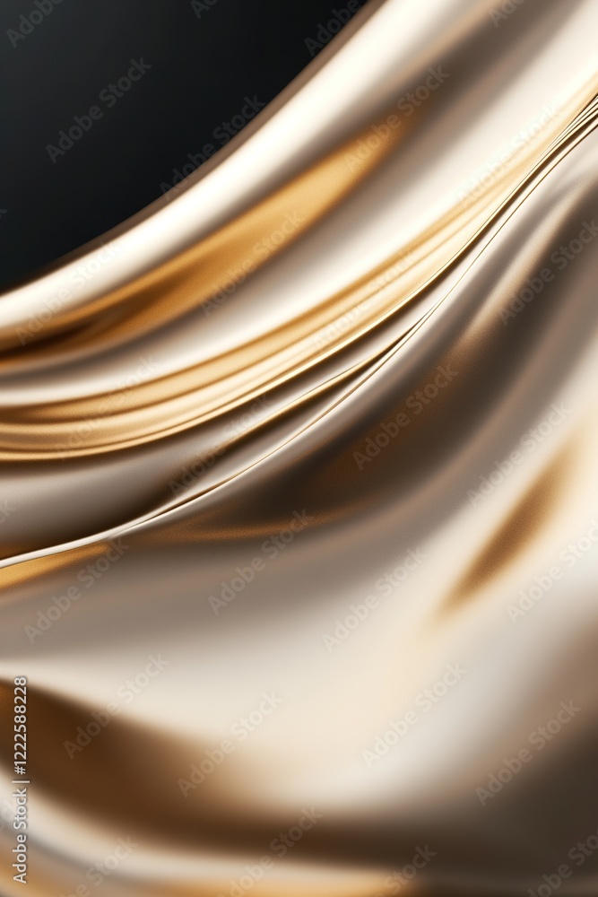 Poster liquid gold elegantly swirls in smooth patterns, reflecting light and creating glowing accents. the 