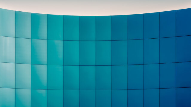 wall of a modern building with a graduation of blue