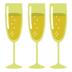 Party Drinks Glass Vector Illustration