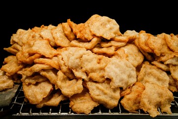 Freshly Fried Fish Cakes on Grill