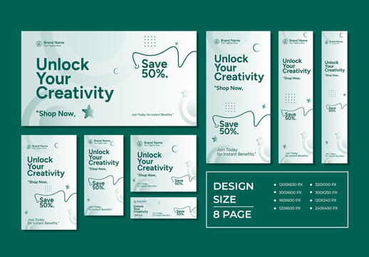 Unlock Your Creativity Web Banner Set