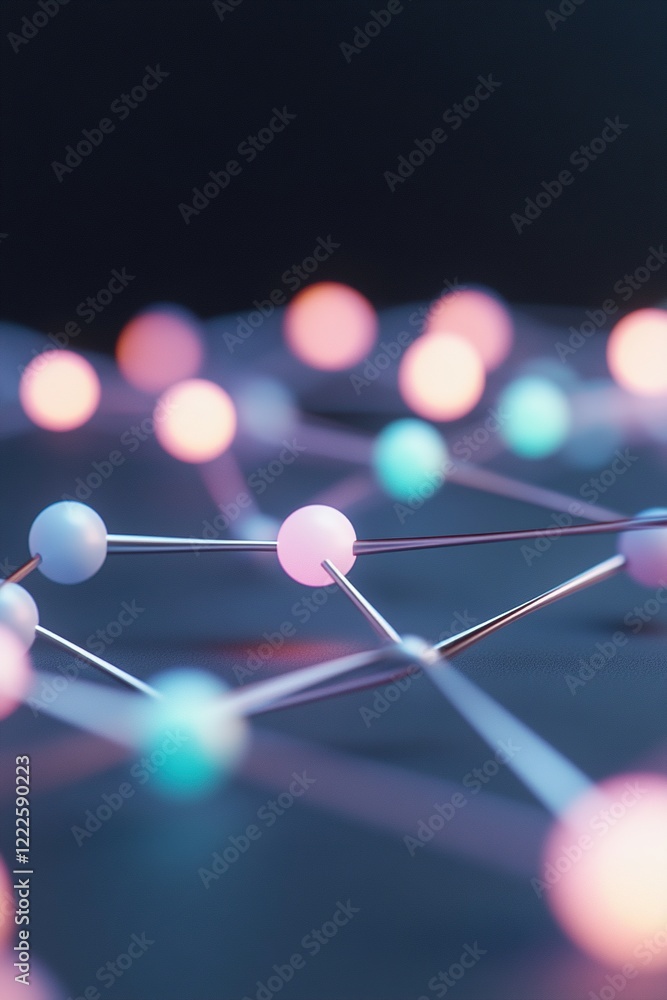 Poster glowing points and lines form an interconnected network, symbolizing community and collaboration