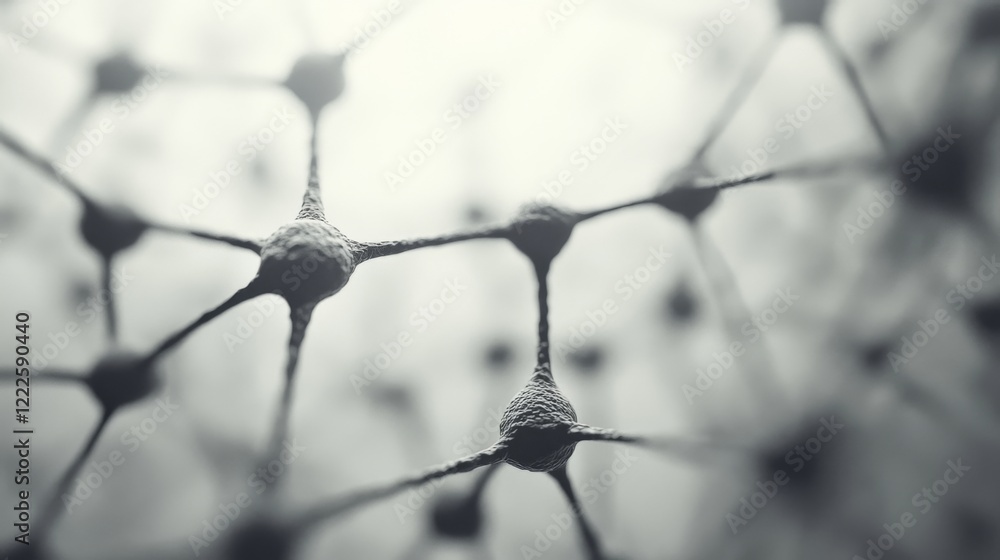 Aufkleber abstract grayscale image of interconnected nodes, resembling a network or molecular structure.