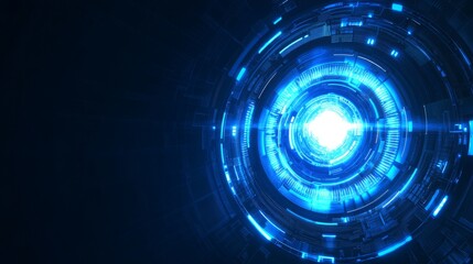 Abstract blue circuit board technology background with digital connections, high-tech network system concept, vector illustration of futuristic data flow on dark blue background


