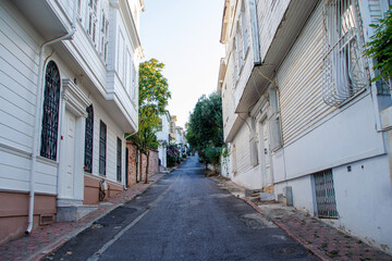 Fototapeta premium historical narrow street in the island old town, istanbul