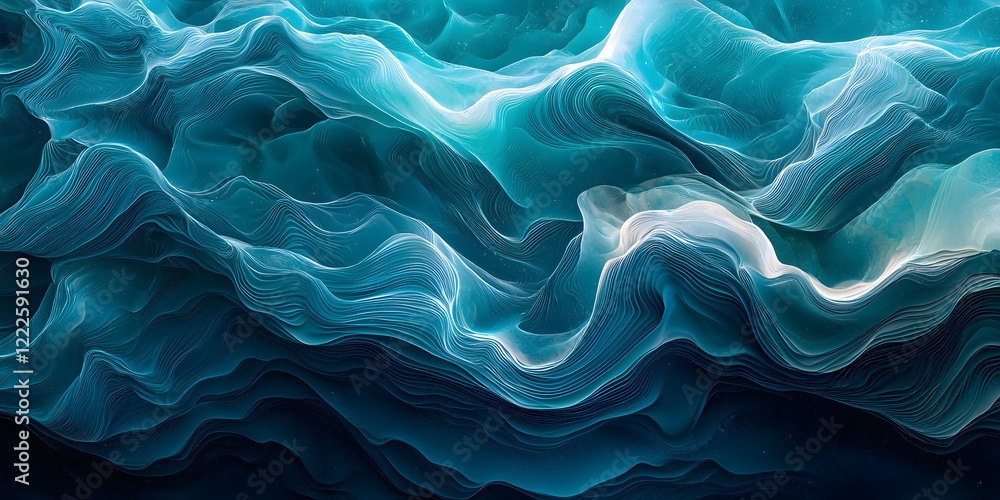 Poster waves of color in flowing patterns create a mesmerizing visual experience. generative ai