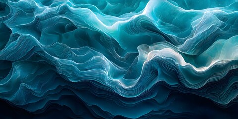 Obraz premium Waves of color in flowing patterns create a mesmerizing visual experience. Generative AI