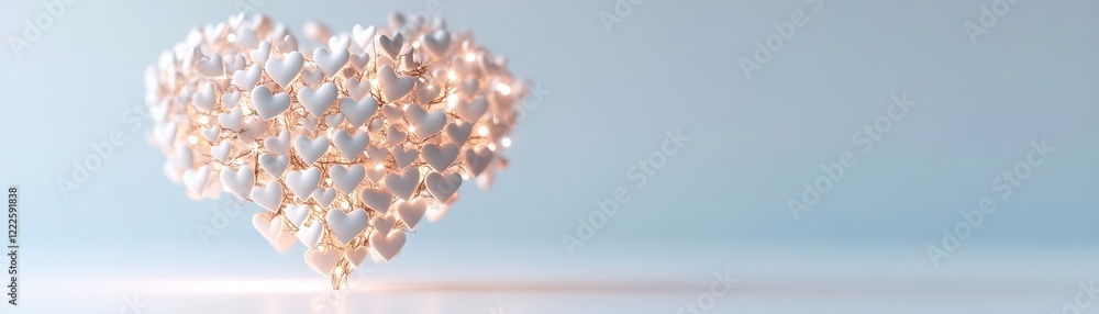 Poster A luminous tree showcases branches intertwined with hearts, representing unity and development, against a soft gradient backdrop that allows for text placement