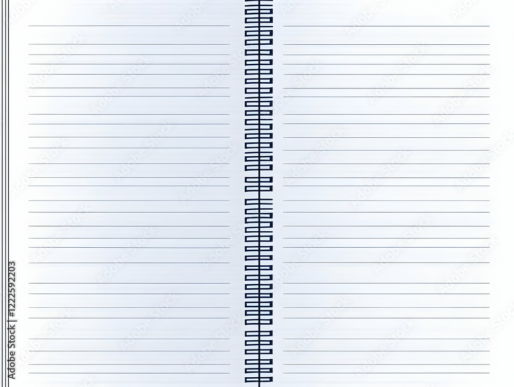 Poster blank spiral notebook page shows lines for writing neatly and keeping thoughts organized
