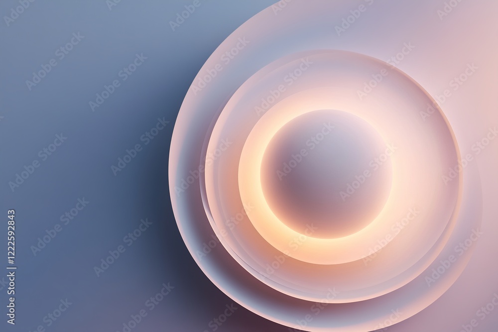 Poster a glowing circular orb radiates soft light, creating a tranquil and focused atmosphere. it sits agai