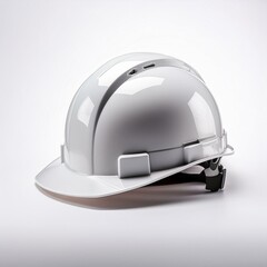 Fototapeta premium White Construction Helmet on Clean Background