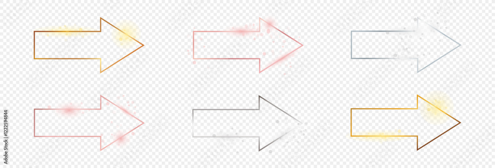 Poster set of six arrow shape frames