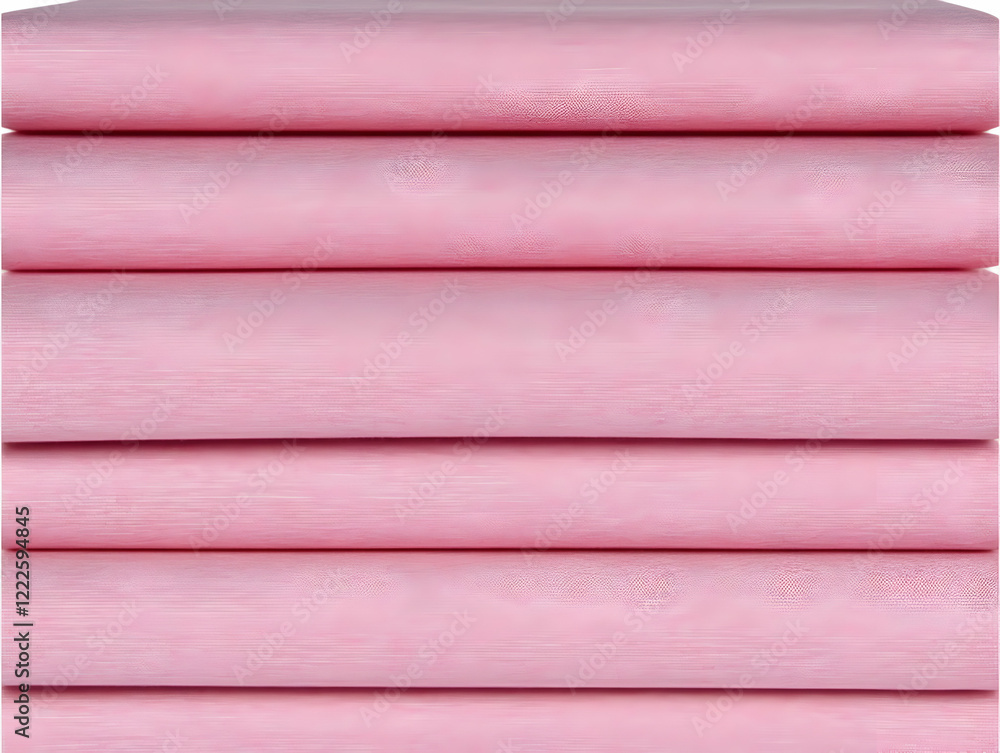 Aufkleber stack of pink fabrics forms a textured and layered composition.