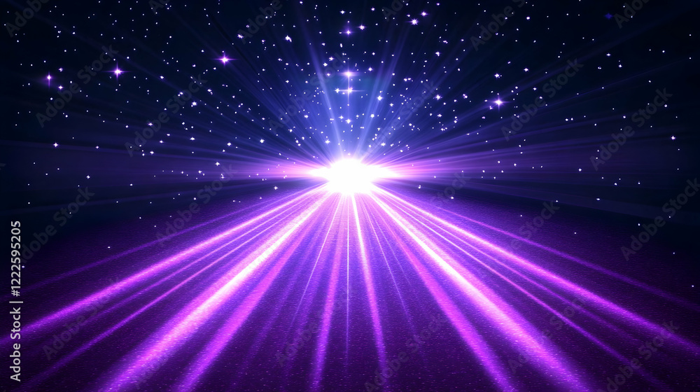 Aufkleber abstract background features vibrant purple light rays emanating from a central bright source with s