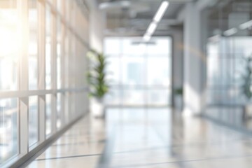 Blurred modern office background natural windows light.