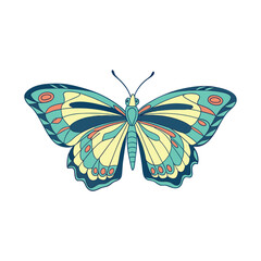 Color Butterfly Design Vector Style Illustration Clip Art