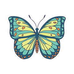 Color Butterfly Vector Style Illustration Clip Art