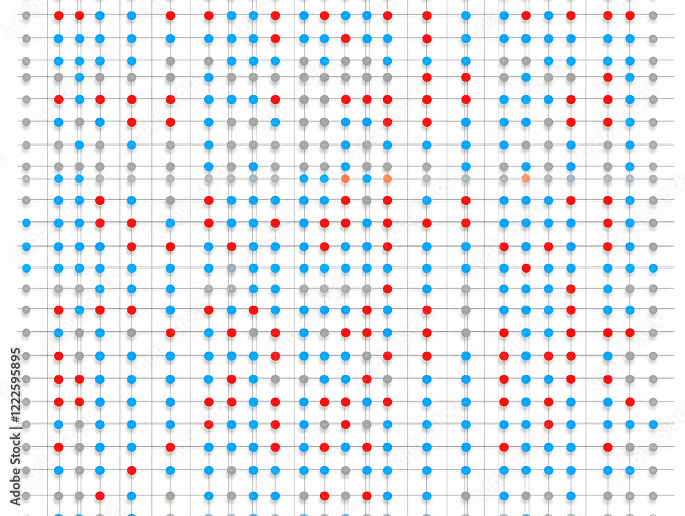Aufkleber colorful dots form an abstract grid pattern with intersecting lines and shadows.