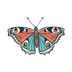 Colorful Butterfly Vector Style Illustration Clip Art