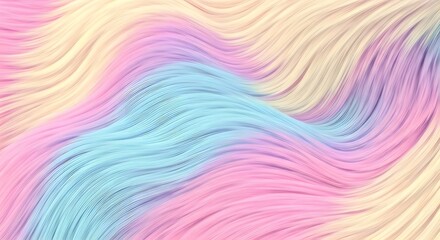 Fototapeta premium A candy-themed pastel fur with streaks of cotton candy pink, light blue, and cream, Ai Generated