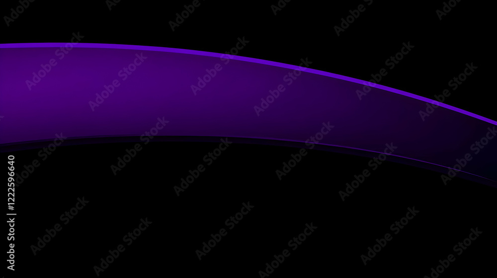 Poster abstract purple curve flows smoothly across a dark background